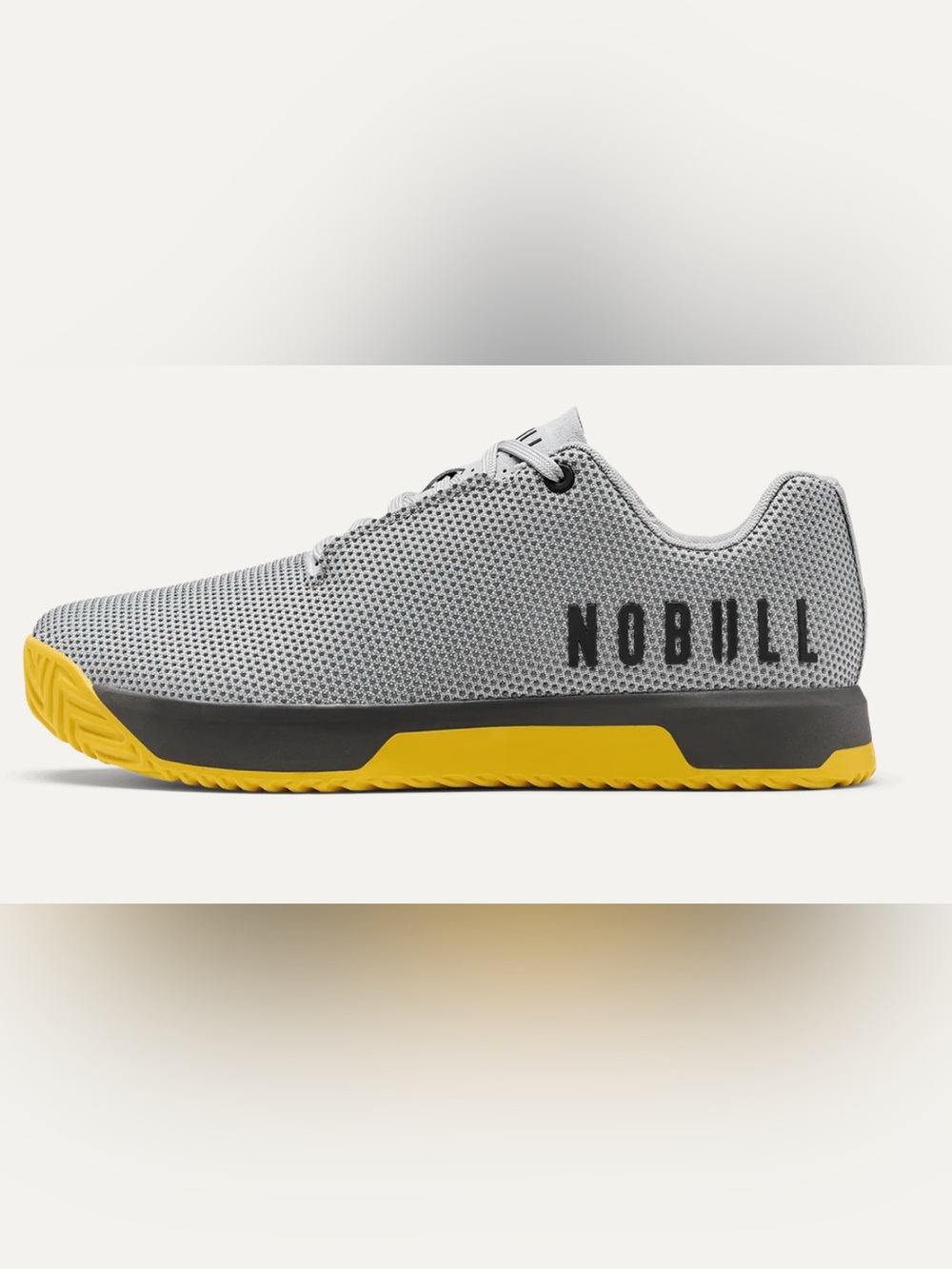 NOBULL Grey Mesh Trainer with Yellow Accents